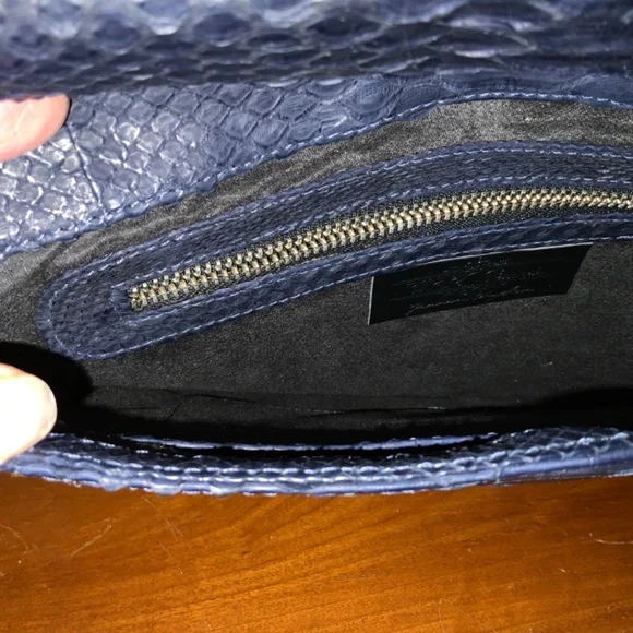 W. H. Petronela Python Clutch-Navy - Picture 4 of 5